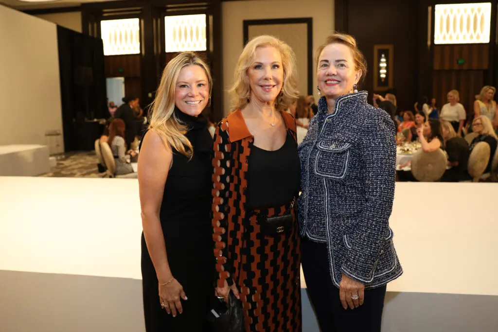 Monica Bickers, Laura Rathe, Cherie Lindley at the PaperCity Philanthropy in Fashion Best Dressed luncheon. (Photo by Priscilla Dickson)