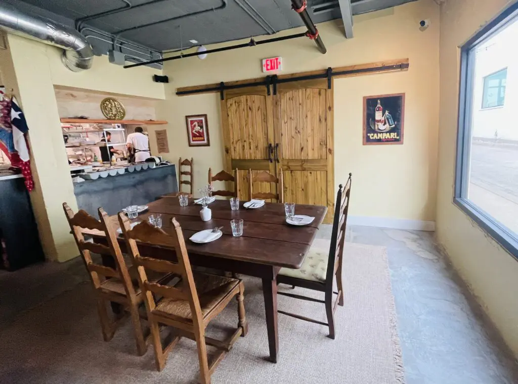 The kitchen now extends beyond the barn doors. (Photo by Courtney Dabney)