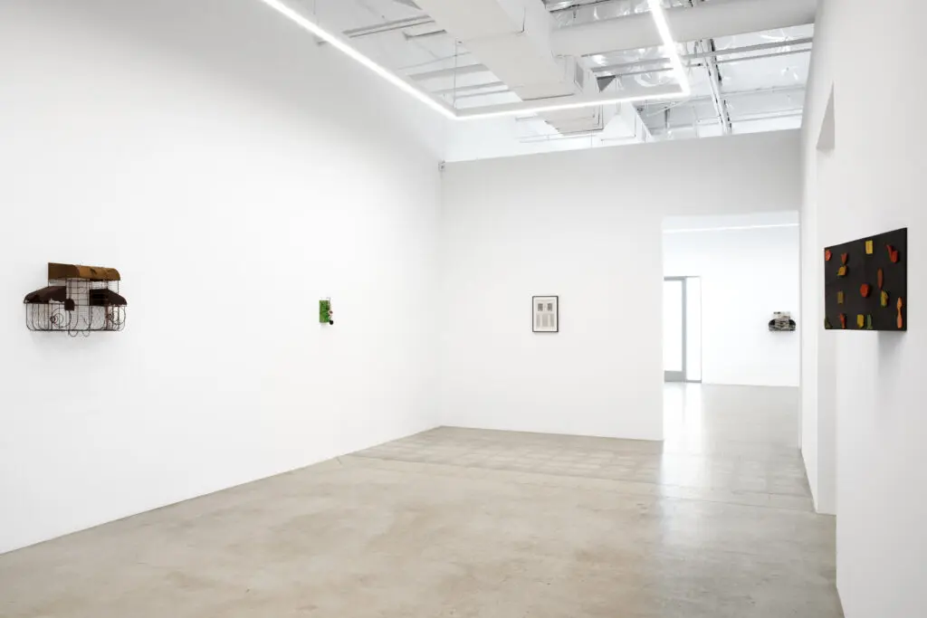 Installation view of "Building," featuring Greg Carideo, Milano Chow, and Will Rogan, at 12.26 Dallas (Photo by Diego Flores)