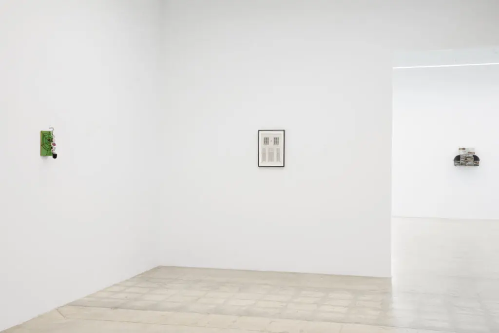 Installation view of "Building," featuring Greg Carideo, Milano Chow, and Will Rogan, at 12.26 Dallas (Photo by Diego Flores)