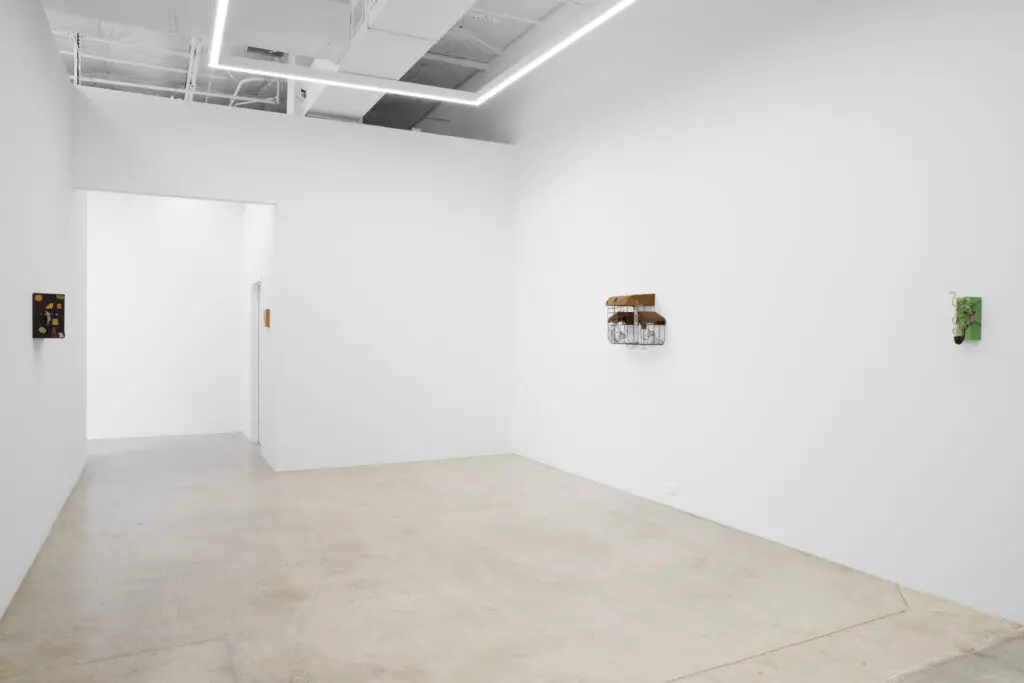 Installation view of "Building," featuring Greg Carideo, Milano Chow, and Will Rogan, at 12.26 Dallas (Photo by Diego Flores)