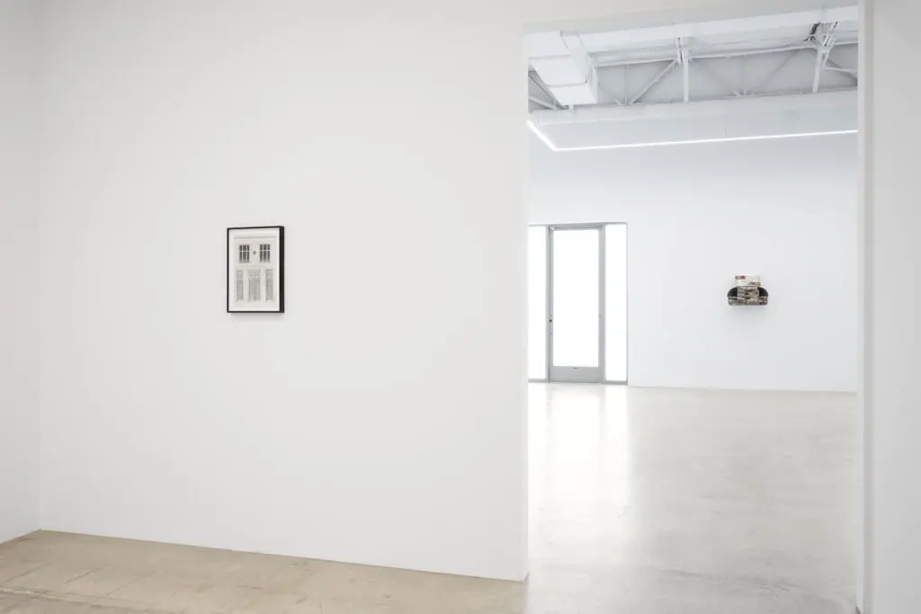 Installation view of "Building," featuring Greg Carideo, Milano Chow, and Will Rogan, at 12.26 Dallas (Photo by Diego Flores)