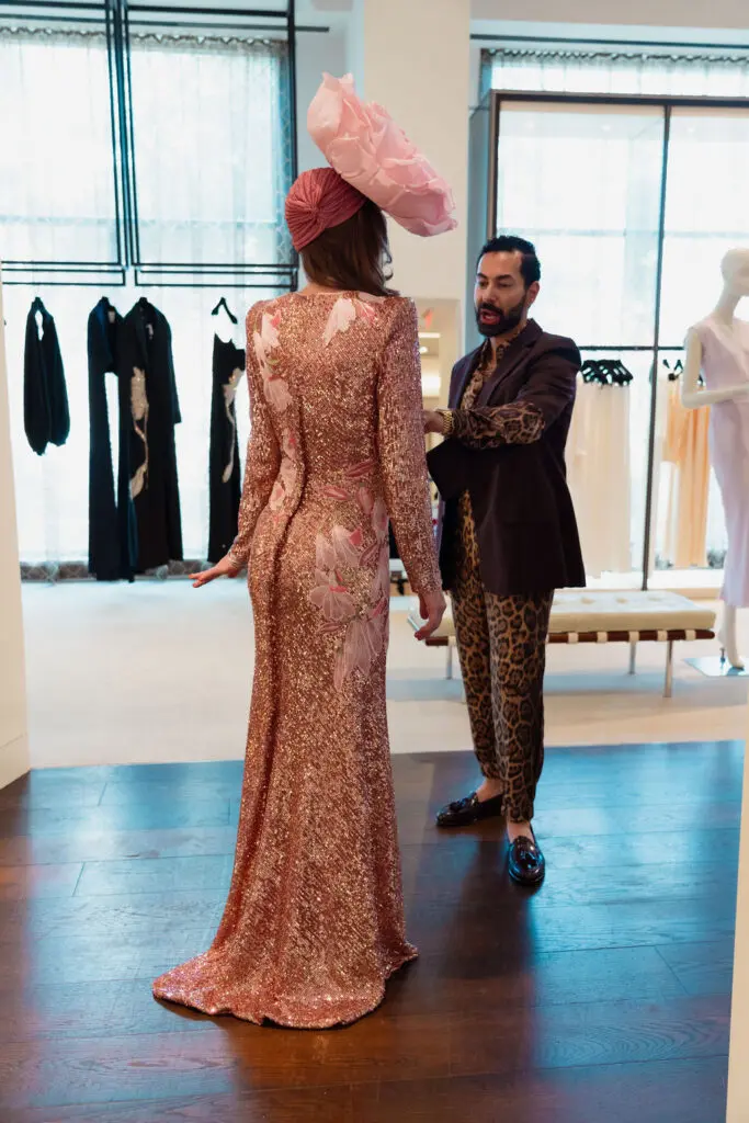 A model for inspiration with creative director Fady Armanious  at the Orange Show's Dalidada dress-up party at Tootsies.  (Photo by Jane Perkins)