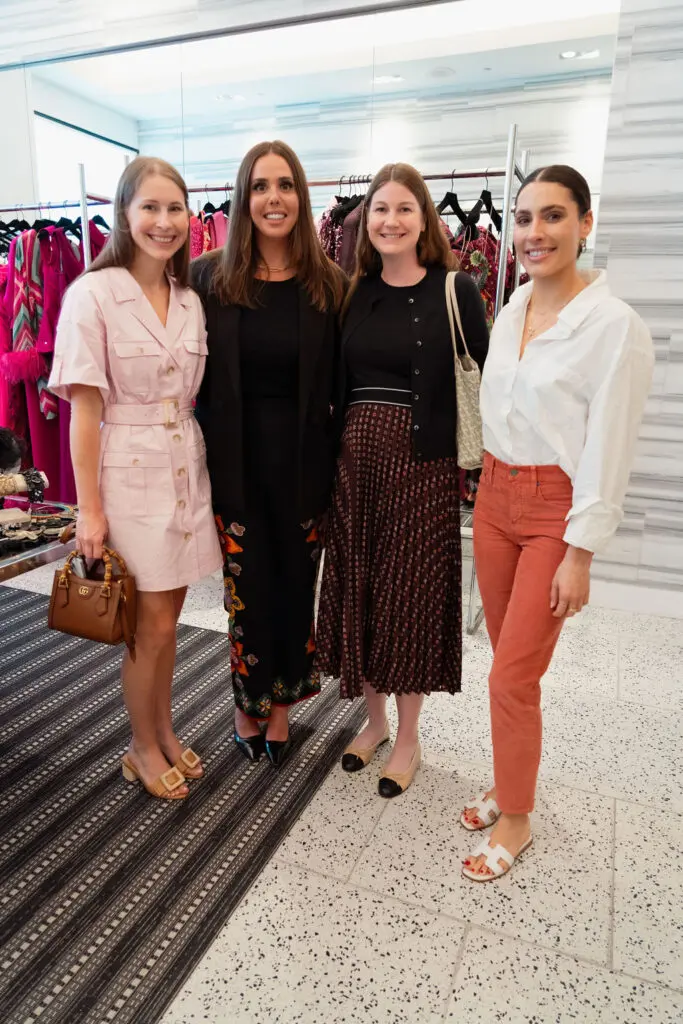 Morgan Neal, Gillian Sarofim, Kendall Strait, Anne-Marie Soza at the Orange Show's Dalidada dress-up party at Tootsies.  (Photo by Jane Perkins)