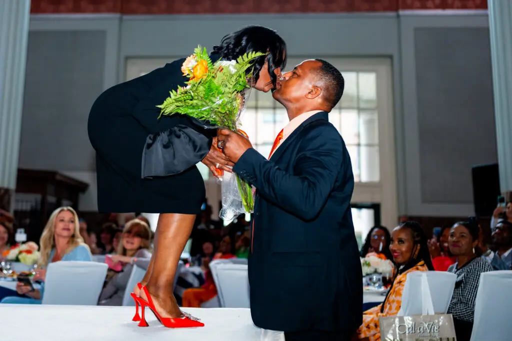 Astros general manager Dana Brown greeted his wife Cassandra Brown at the end of the runway. (Courtesy Houston Astros)