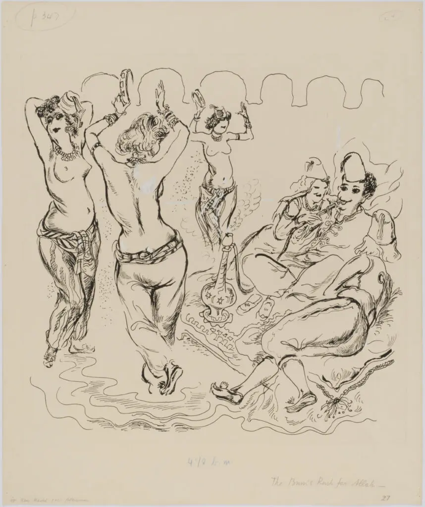 George Grosz's "The Bum's Rush for Allah," 1941, at Akim Monet Fine Arts