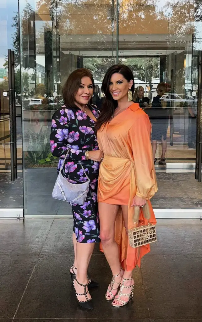 Debbie Festari, Nicole Lassiter  at the PaperCity Philanthropy in Fashion Best Dressed luncheon. (Courtesy photo)