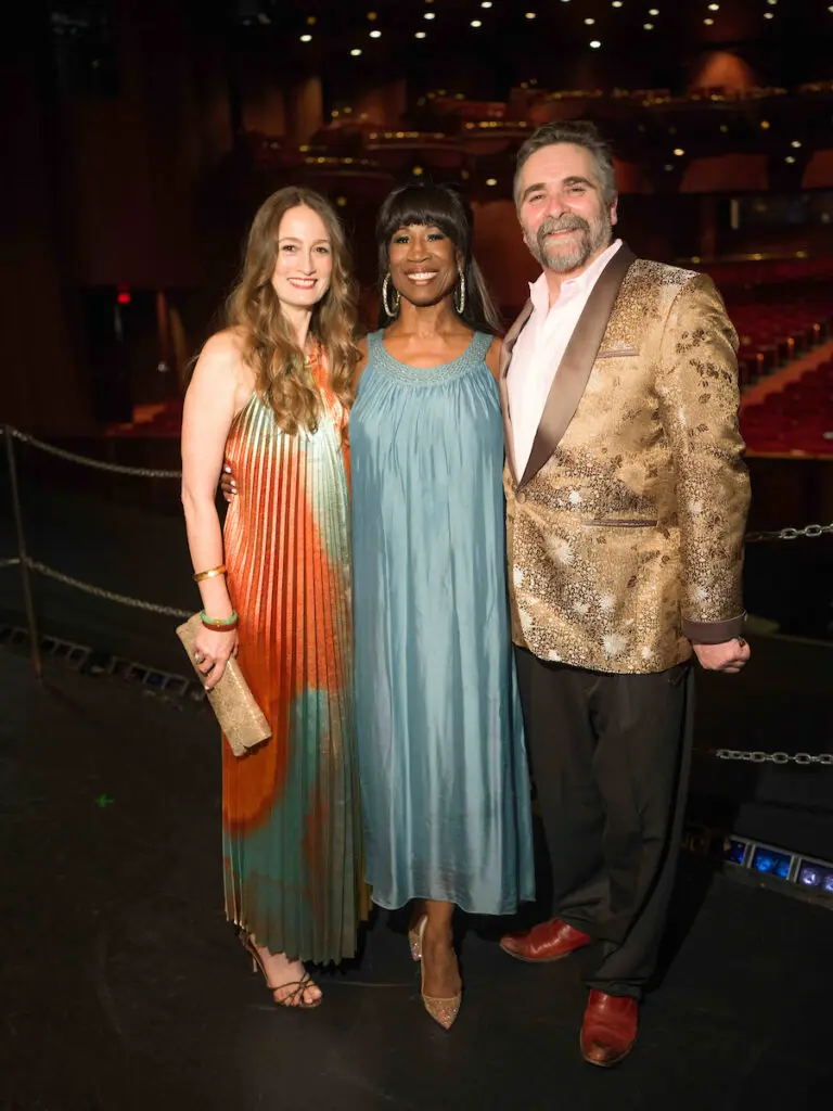 Houston Ballet artistic directors Julie Kent and Stanton Welch AM flank the evening's honoree Lauren Anderson at Houston Ballet's opening night dinner. (Photo by Daniel Ortiz)