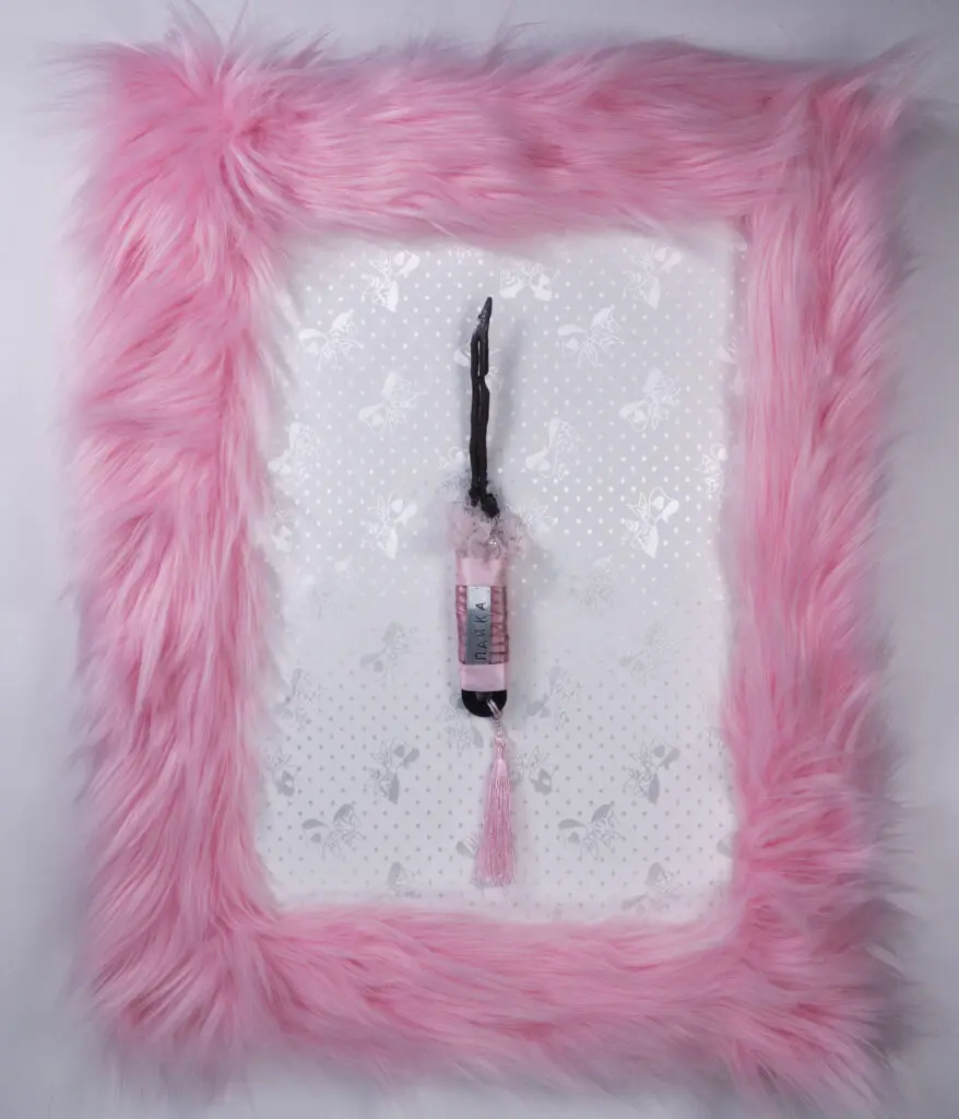 Nadya Tolokonnikova's "Knife Play (Pink 23)," 2023, at Akim Monet Fine Arts