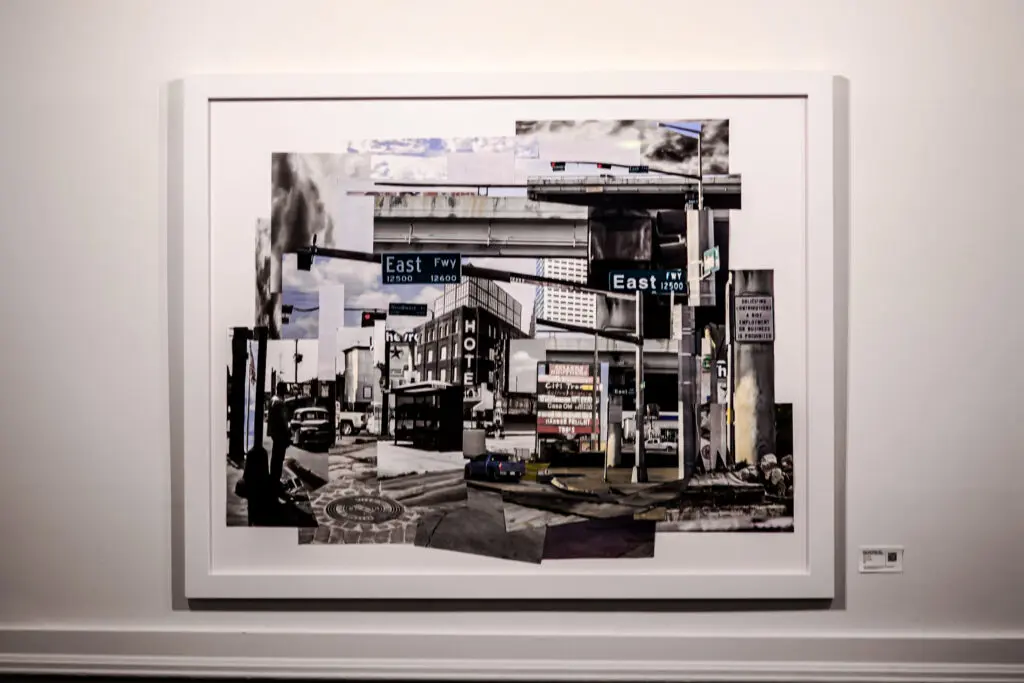 Kaima Marie Akarue's 2024 paper collage, "Only the finest this side of the Interstate," is featured at The Anderson Center for the Arts. (Photo by @tyevisuals. Courtesy Who's Who.)