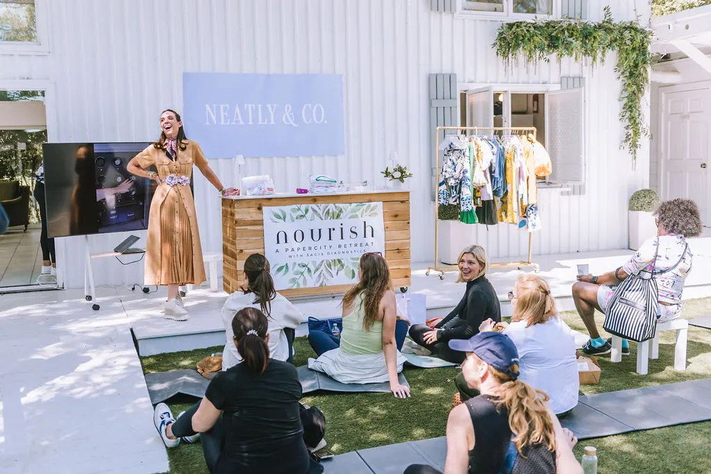 Founder of Neatly & Co. Carroll Cartwright discusses the importance of staying organized at PaperCity's Nourish retreat. (Photo by Heather Robards)