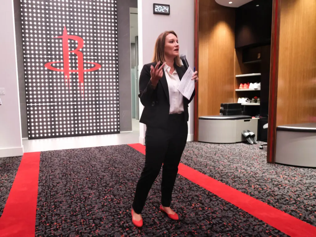 Houston Rockets president Gretchen Sheirr has the franchise pushing towards the future. (Photo by F. Carter Smith)
