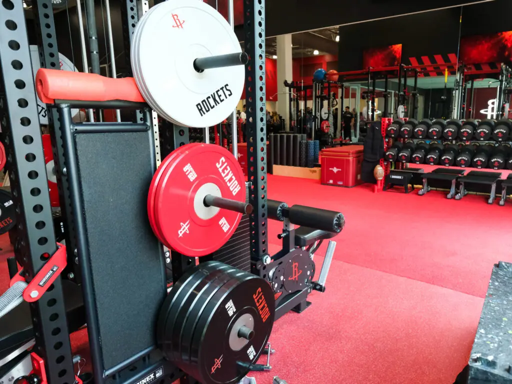 The Houston Rockets' new training facility includes a massive gym.