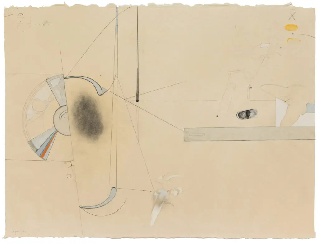 Stephen Greene's "Biograph 23," 1967. Graphite, ink, charcoal, gouache and collage on paper. (Photo by Jenny Gorman. Courtesy Moody Gallery, Houston)