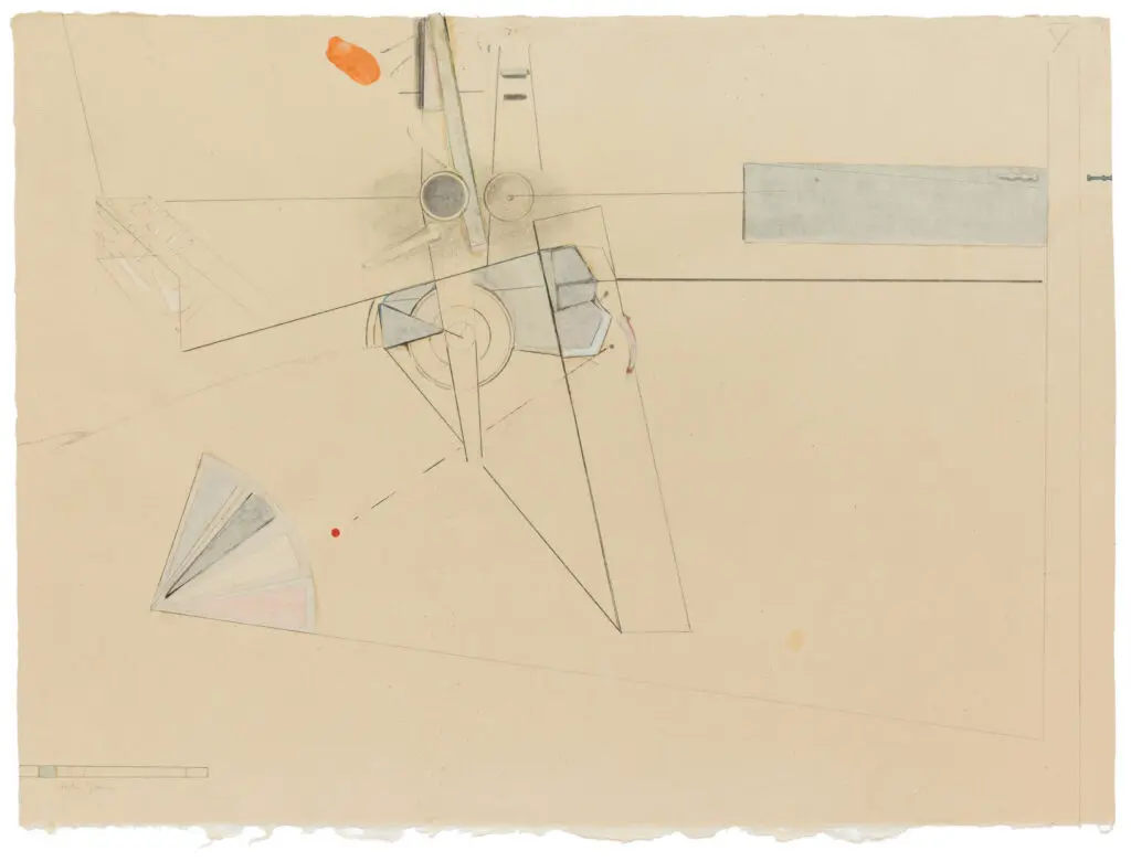 Stephen Greene's "Biograph 8," 1967. Graphite, ink, gouache and collage on paper. (Photo by Jenny Gorman. Courtesy Moody Gallery, Houston)