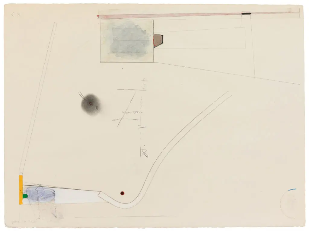 Stephen Greene's "R. 3,"
1972. Graphite, ink, gouache, charcoal and collage on paper. (Photo by Jenny Gorman. Courtesy Moody Gallery, Houston)