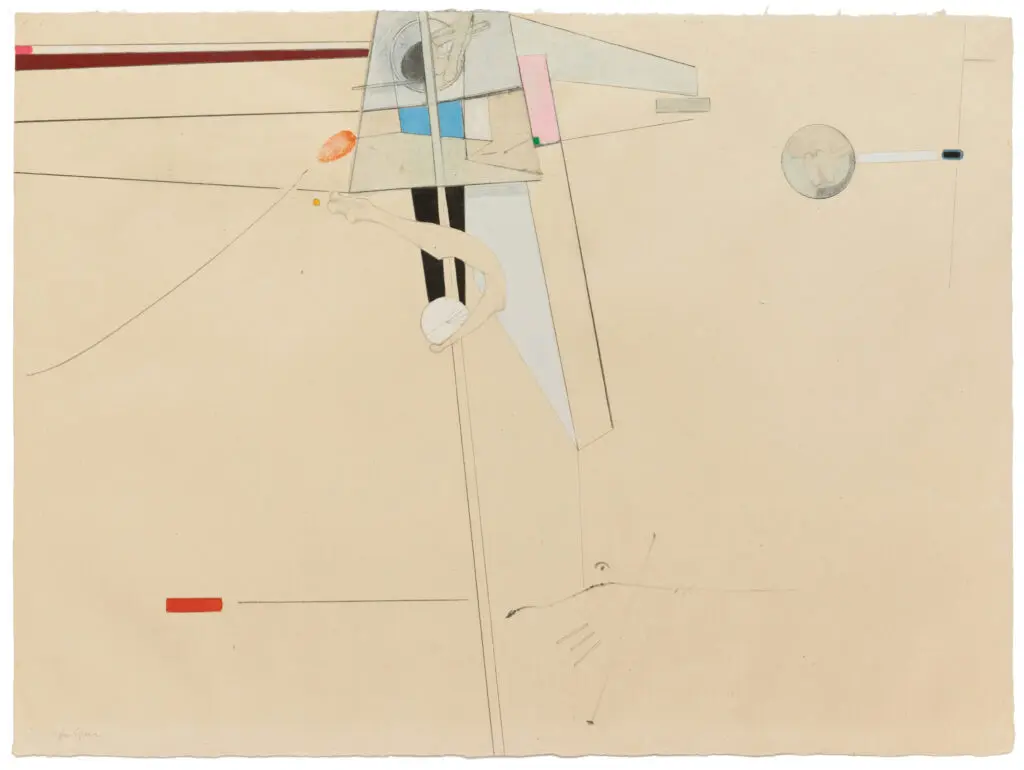 Stephen Greene's "Biograph 24," 1967. Graphite, ink, gouache and collage on paper. (Photo by Jenny Gorman. Courtesy Moody Gallery, Houston)
