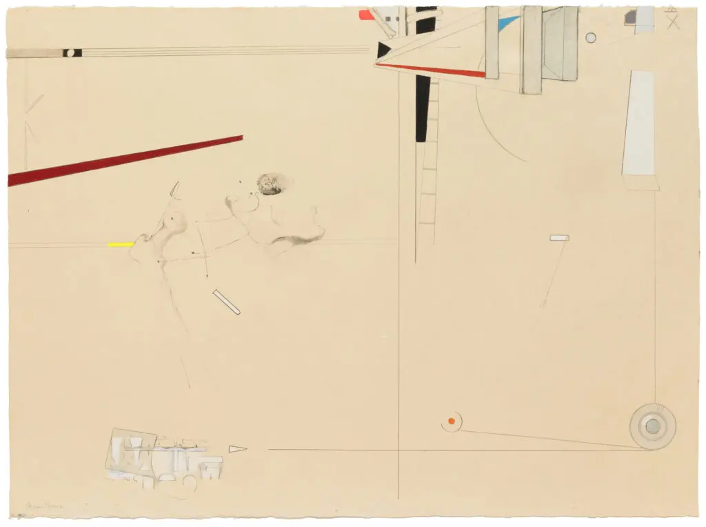 Stephen Greene's "Biograph 26," 1967.
Graphite, ink, gouache and collage on paper. (Photo by Jenny Gorman. Courtesy Moody Gallery, Houston)