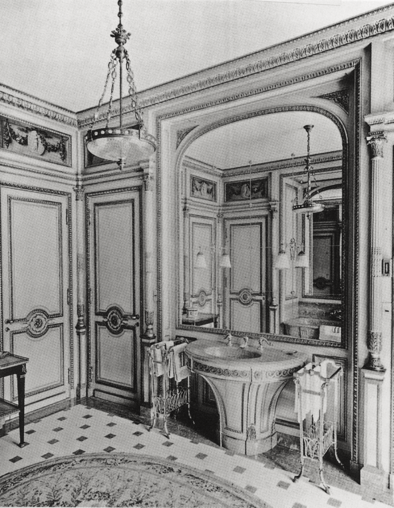 Anna Dodge’s original bath in Rose Terrace, circa 1930s. (From "The Dodge Collection of Eighteenth-Century French and English Art in The Detroit Institute of Arts," Hudson Hills Press © 1996) 