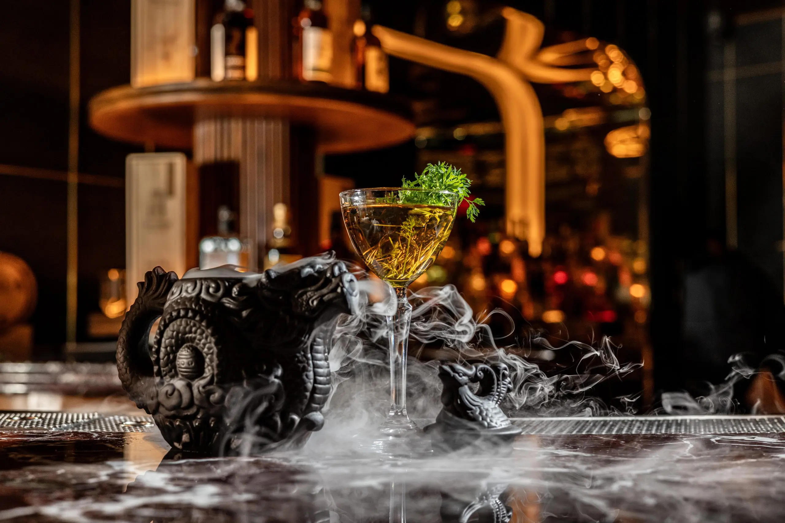 The Smoking Dragon cocktail at Nuri Steakhouse. (Photo by Kayla Enright)