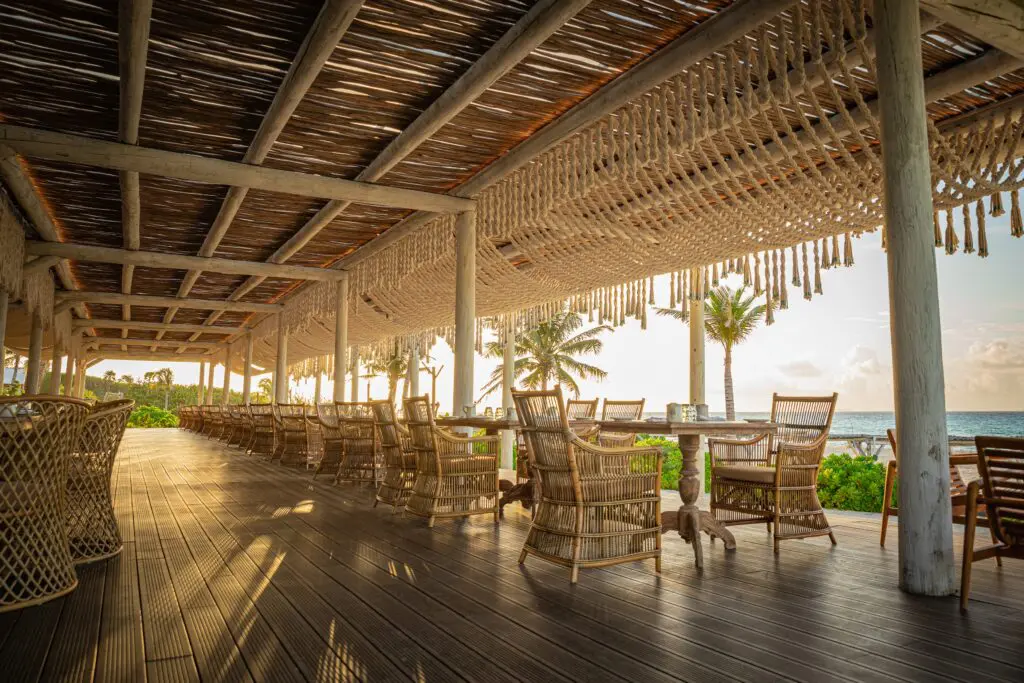 Su Casa restaurant is one of four dining options at Palmaïa, offering Japanese, Thai, Mexican, Mediterranean and Caribbean fusion cuisine. The property also features Plantissa, a plant-based café, and a vegan taco food truck. (Photo courtesy Palmaïa-The House of Aïa)