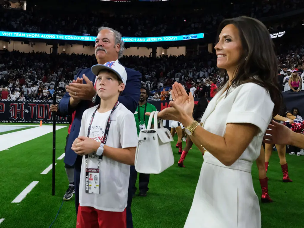Houston Texans owners Cal McNair and Hannah McNair certainly enjoyed the Sunday Night football fun. (Photo by F. Carter Smith)