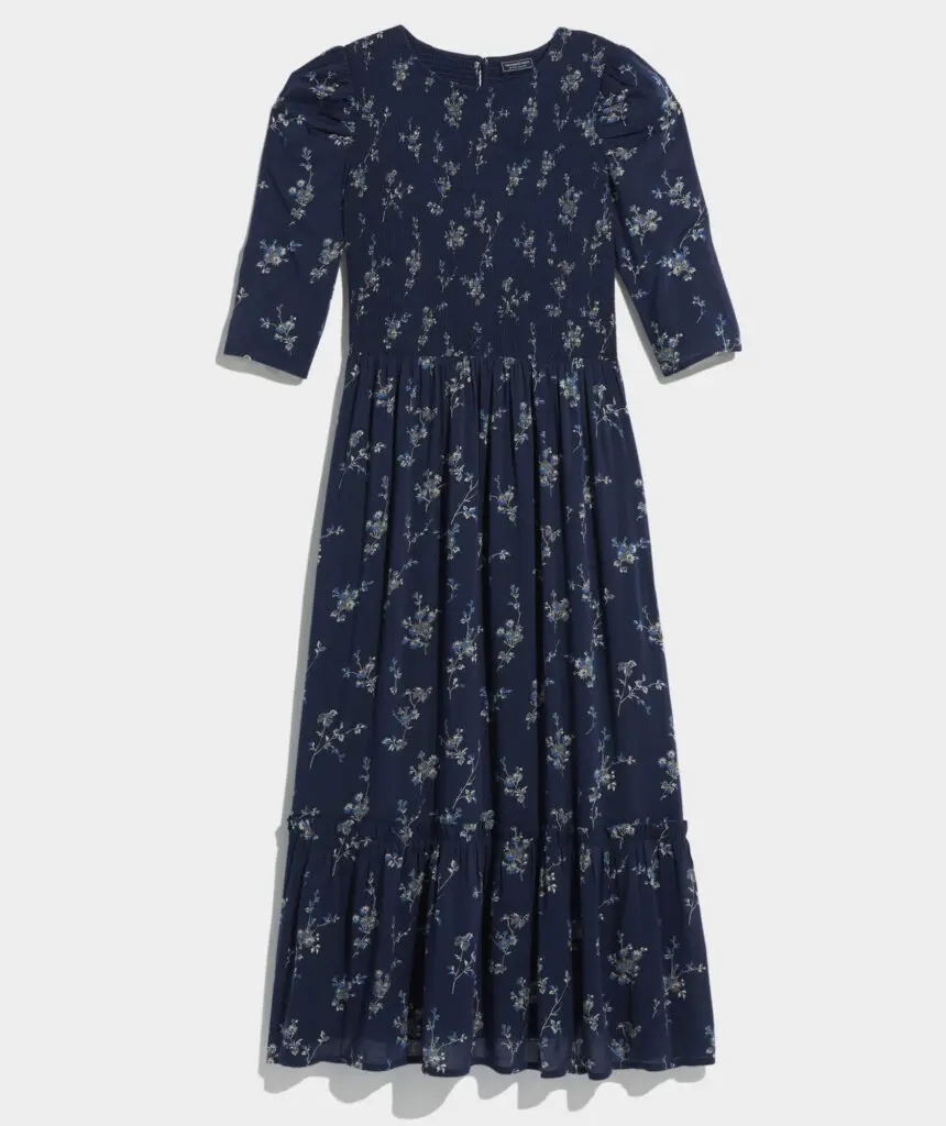 Smocked Puff-Sleeve Midi Dress from Vineyard Vines
