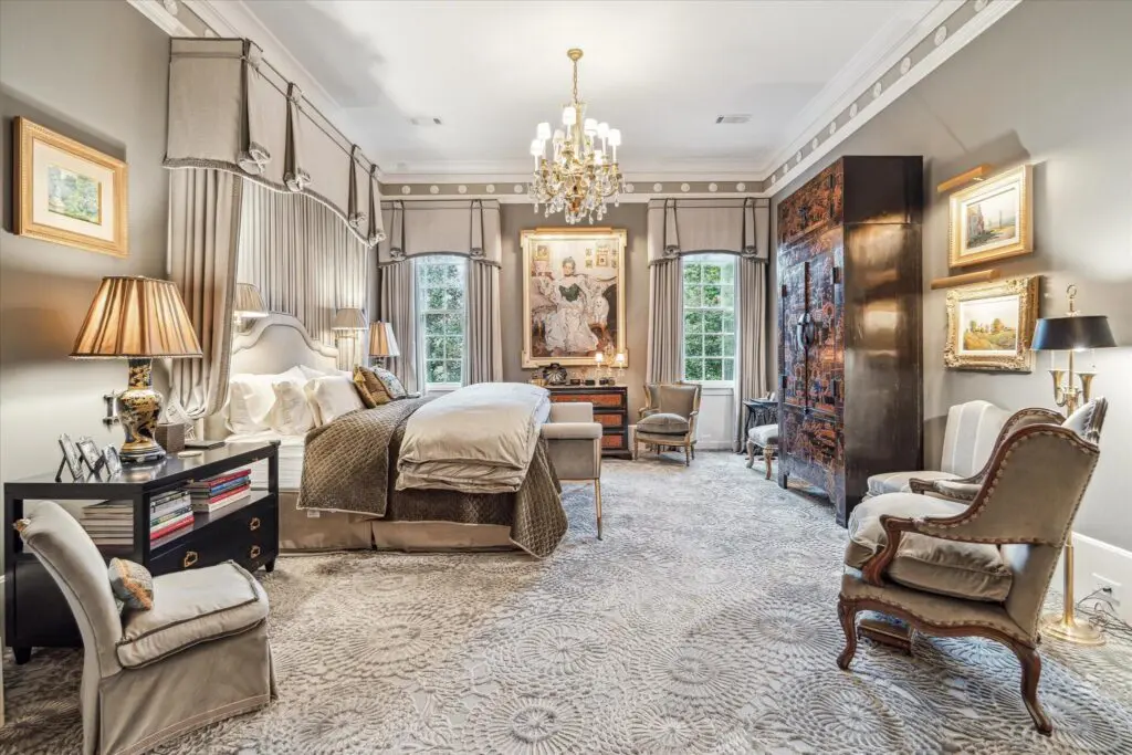 The primary bedroom comes complete with a reading alcove in the house at 6024 Memorial Drive in Glen Cove.