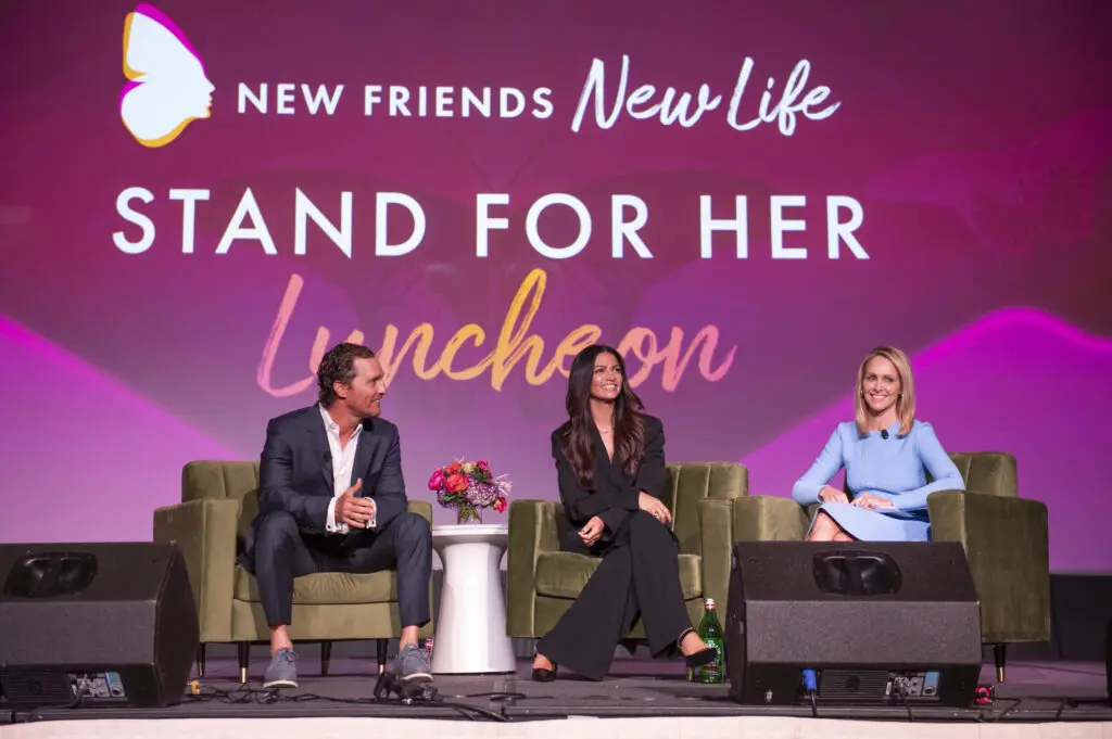 Matthew and Camila McConaughey, Meredith Land at this year' New Friends New Life Luncheon. (Photo by Tamytha Cameron and Celeste Cass)