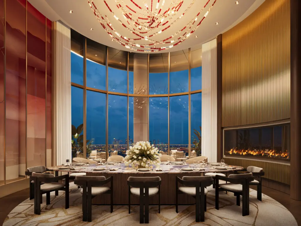 The 25th floor private dining room at the St. Regis Residences, Houston (Rendering courtesy of Shimahara Visual)