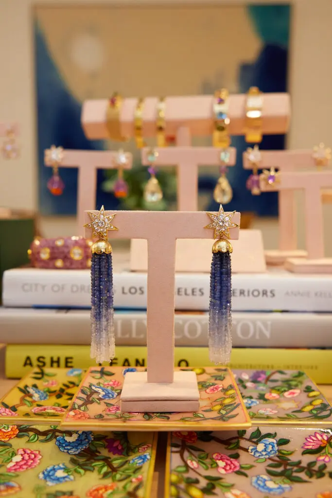 Surya and the Moon Surya Earrings with beaded tassel extensions (Photo by Nneoma Aiiwe)