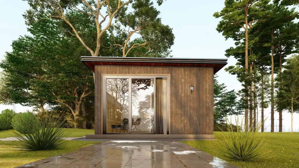 The Sedona Kit is a 308-square-foot modular home perfect for creating a cozy retreat in the great outdoors. (Photo courtesy MDLR Brands)