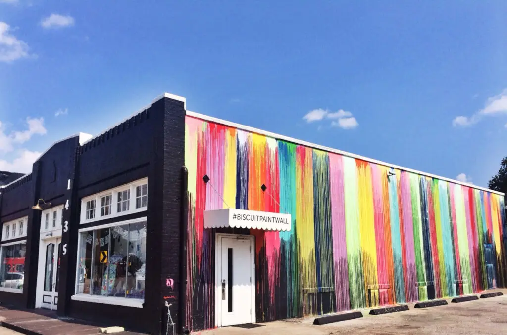 Mr. D 1987's "Biscuit Paint Wall," 2014, is an iconic mainstay mural of Montrose.