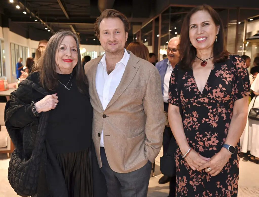 Barbara Davis, Kyle Rottet, Vivianne Falco at Gala Design-Studio opening (Photo by Alex Montoya)