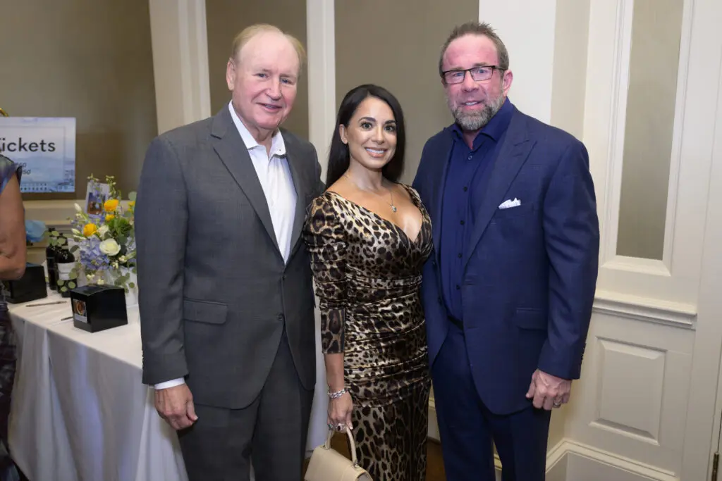 Gary Petersen, Rachel & Jeff Bagwell at the Italian Cultural & Community Center Luncheon at River Oaks Country Club on October 22, 2024 (Photo by Michelle Watson, CatchLightGroup.com)