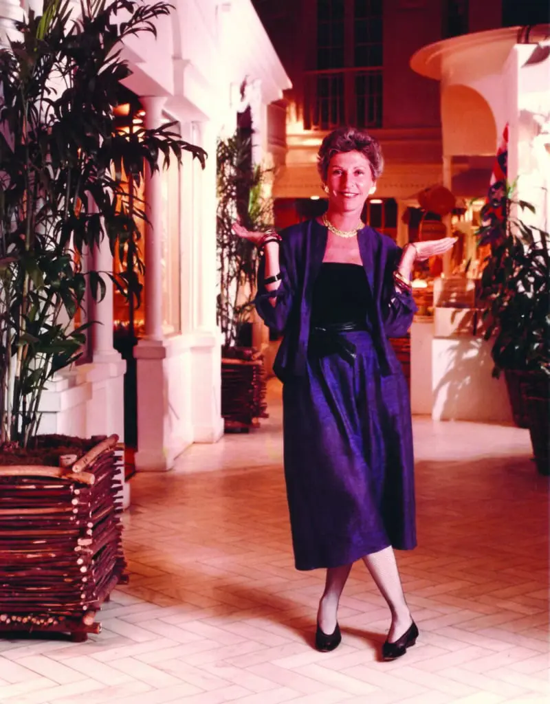 The revolutionary Geraldine Stutz in bendel's Street of Shops early 1980s. (Courtesy Parsons School of Design)