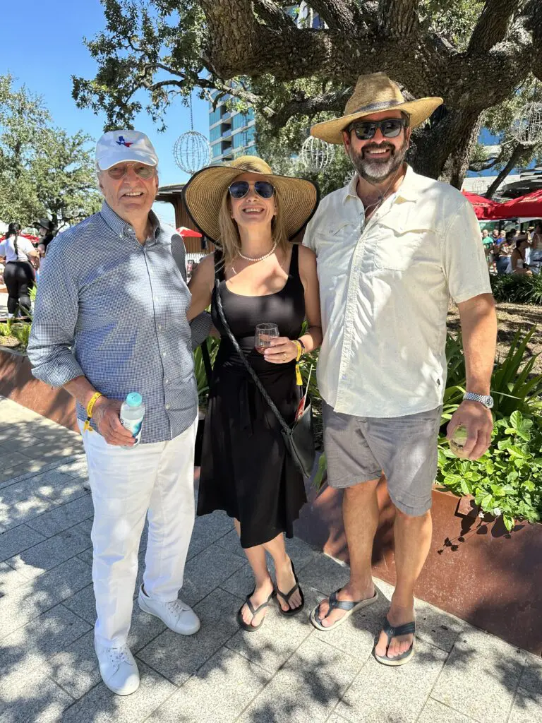 Shafik Rifaat, Erin Hicks, Chef Bryan Caswell at the Houston Chefs for Farmers festival. (Photo by Shelby Hodge)