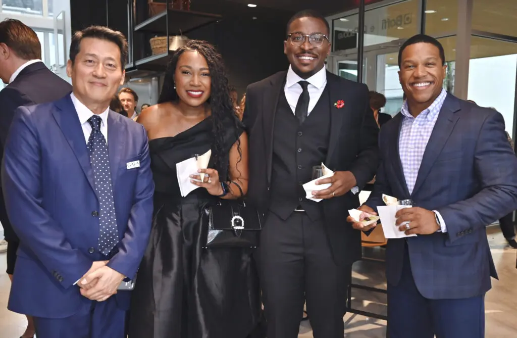 James Kim, Ashley & Joe Edens, Kameron Kendall at Gala Design-Studio opening (Photo by Alex Montoya)