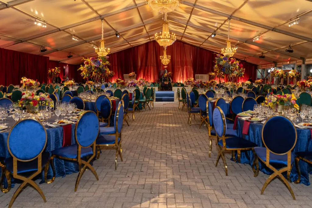 Regal party tent decor by The Events Company at Houston Grand Opera's opening night and dinner celebration (Photo by Emily Jaschke)