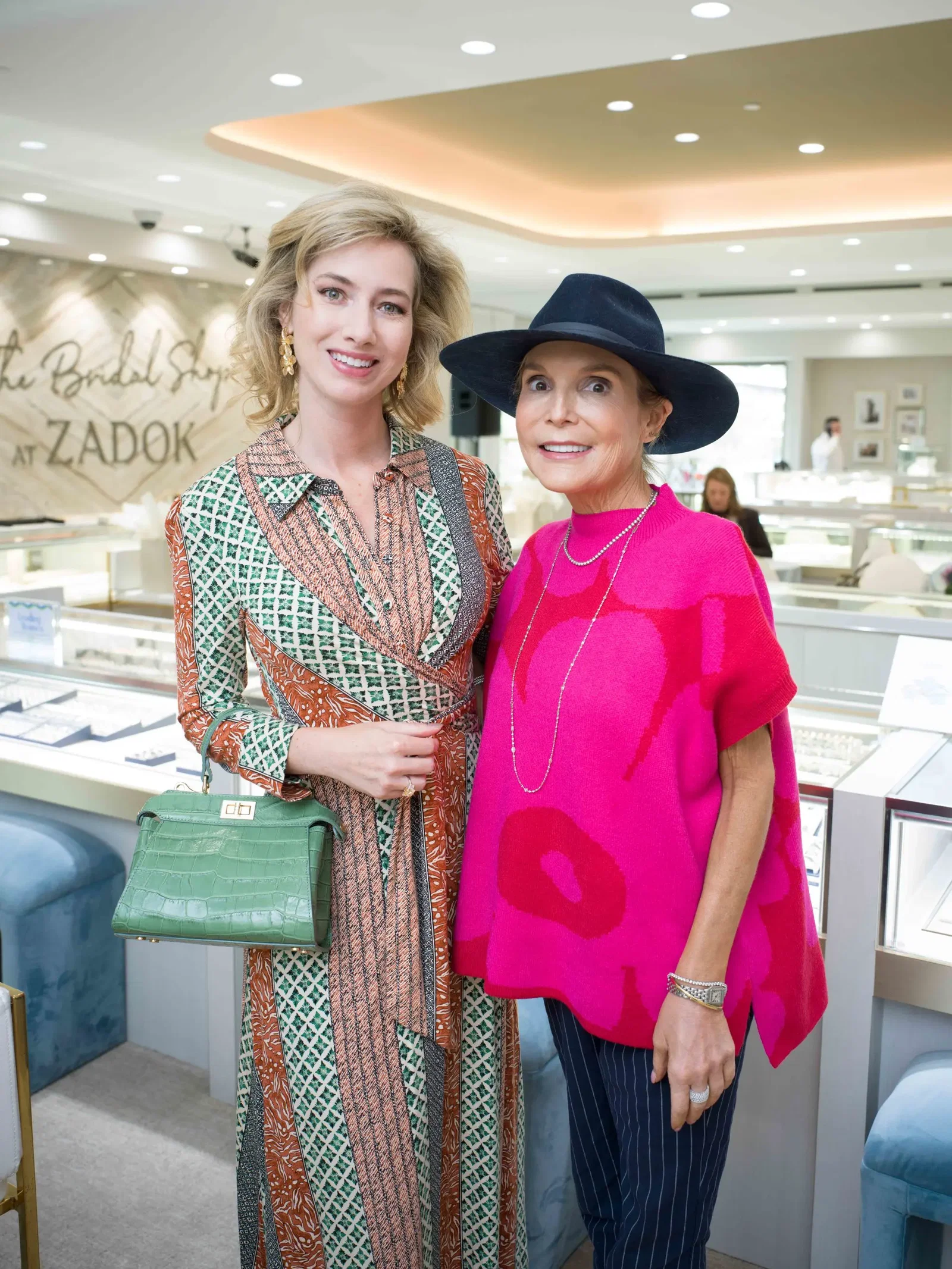 Kalet Blaffer Johnson, Kristen Cannon at Zadok Jewelers' 'Leading Women' brunch (Photo by Daniel Ortiz)