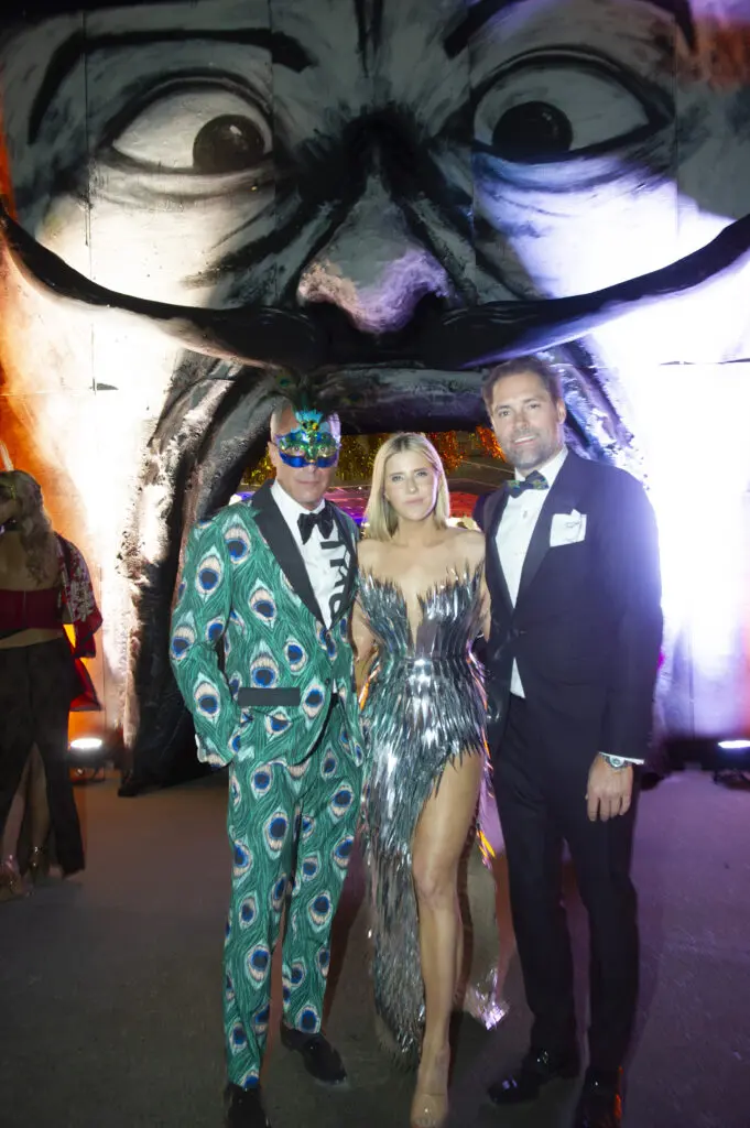 Mark Sullivan, Allie & Jay Fields at the 2024 Orange Show Gala: DaliDada  (Photo by Bill Stafford)