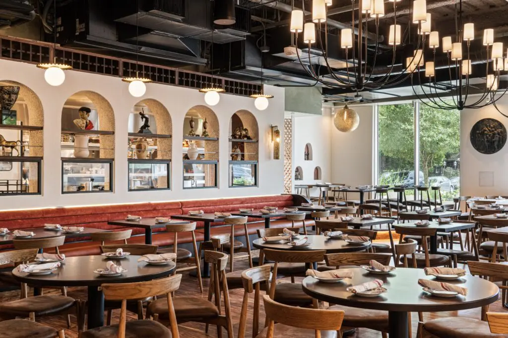 Inside the dining room. Here Mi Luna will host live entertainment on their raised stage, from Latin night on Thursdays to flamenco dancing by Solero Flamenco on Fridays and Saturdays to acoustic guitar performances at weekend brunch.(Photo by Dylan McEwan)