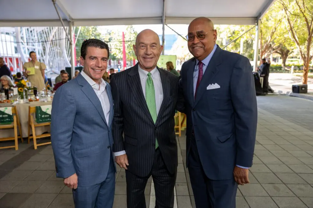 Michael Heckman, Mayor John Whitmire, Harris County Commissioner Rodney Ellis at the Houston Parks Board annual luncheon (Photo by Jenny Antill)