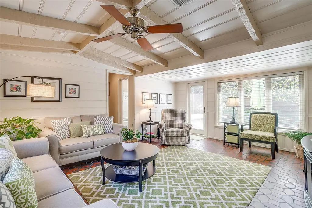 3241 Westcliff Road West with original tile and tongue and groove elements in the den.