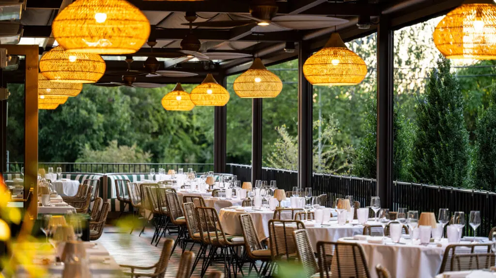 The patio at Le PasSage is stunning. (Photo by Evan Sung)