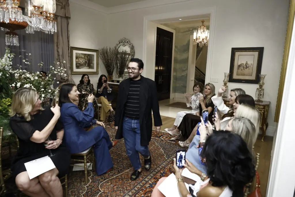 Amir Taghi at the trunk show of his 2025 Spring Collection to be featured at Neiman Marcus Houston and online beginning in December (Photo by Quy Tran)