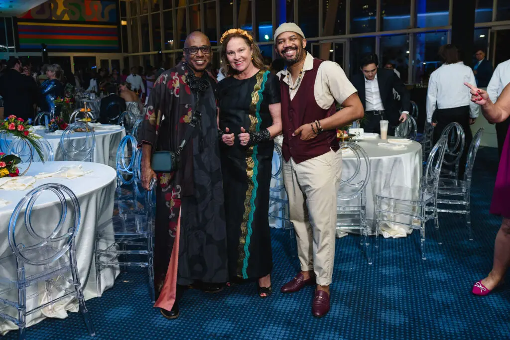 Selven O'Keef Jarmon, Minnette Boesel, Outspoken Bean at Houston Arts Alliance's ‘The World’s Stage’ Gala at the Hobby Center. (Photo by Johnny Than)