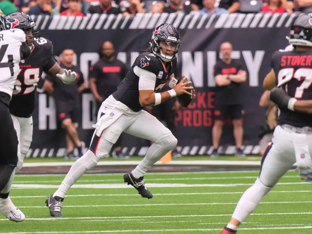 Houston Texans quarterback C.J. Stroud is an underrated scrambler. When he needs to be.(Photo by F. Carter Smith)
