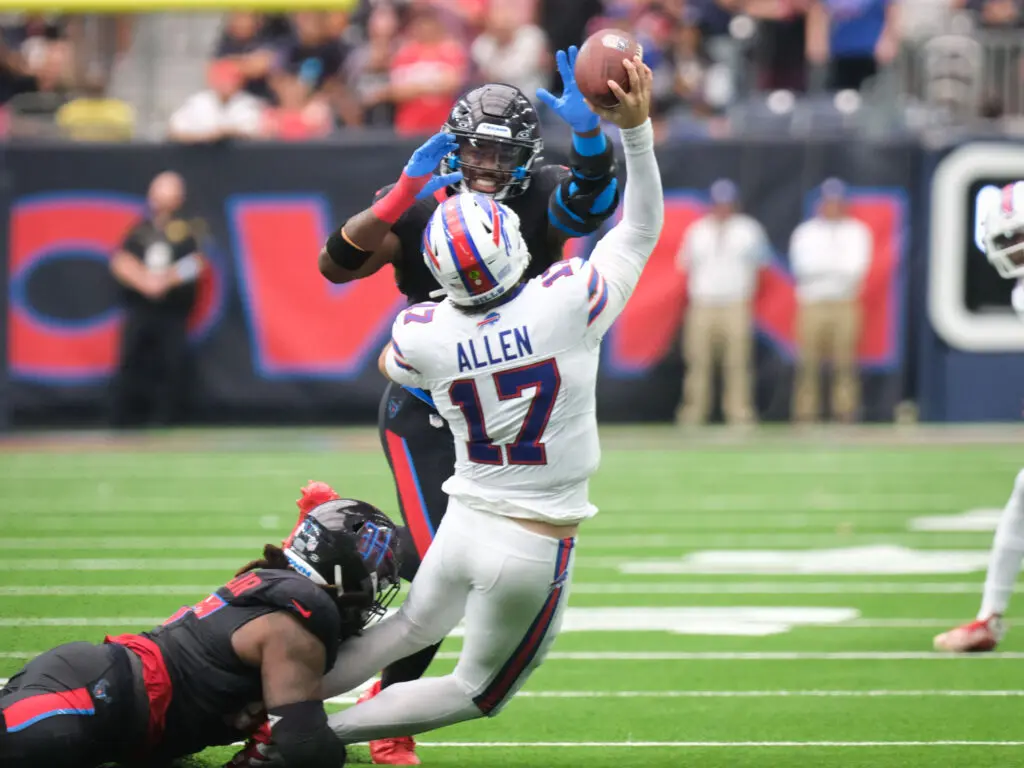 Bills quarterback Josh Allen found the Texans defense to be very unforgiving. (Photo by F. Carter Smith)