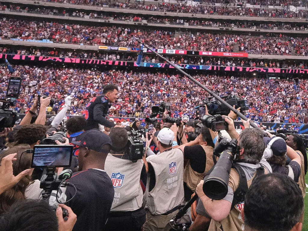 Texans kicker Ka'imi Fairbairn found himself carried by his teammates like in a scene from a sports movie. (Photo by F. Carter Smith)